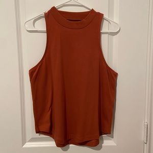 Madewell mock neck muscle tank in pumpkin